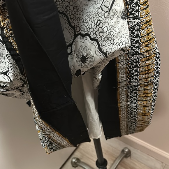 WOMEN’S Layered Black and White Maxi Shirring Waist Skirt size Small - Picture 8 of 12